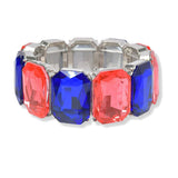 Rectangle Geometric Rhinestone Stretch Bracelet - view 8