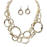 110989, GEOMETRIC OPEN LINK METAL NECKLACE