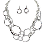 110989, GEOMETRIC OPEN LINK METAL NECKLACE