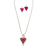 110990, ACETATE HEART PENDANT ADJUSTABLE LONG NECKLACE