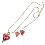 110990, ACETATE HEART PENDANT ADJUSTABLE LONG NECKLACE
