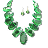 110991, CHUNKY GEOMETRIC ACRYLIC STATEMENT NECKLACE