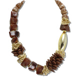 110996, ABSTRACT MIXED TEXTURE ACETATE BEAD NECKLACE