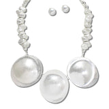 111002, CHUNKY DISC AND NUGGET STATEMENT NECKLACE