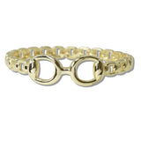 111017, 14K GOLD PLATED HORSEBIT LINK DESIGNER INSPIRED BRACELET