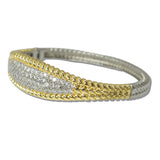 111019, 14K GOLD PLATED ROPSE TRIM CZ DESIGNER INSPIRED BRACELET