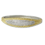 111019, 14K GOLD PLATED ROPSE TRIM CZ DESIGNER INSPIRED BRACELET