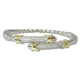 111026, 14K GOLD PLATED PAVE CZ BYPASS DESIGNER INSPIRED BRACELET