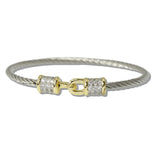 111027, 14K GOLD PLATED PAVE CZ HOOK DESIGNER INSPIRED BRACELET