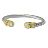 111028, 14K GOLD PLATED PAVE CZ CUFF DESIGNER INSPIRED BRACELET