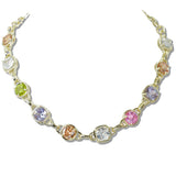 111037, 14K GOLD PLATED GEOMETRIC CZ TOGGLE DESIGNER INSPIRED NECKLACE