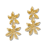 111053, DOUBLE FLOWER DROP EARRINGS