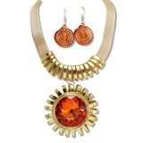 111066, MESH COLLAR SUNBURST CRYSTAL RHINESTONE NECKLACE