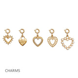 111075, GOLD TONE VALENTINES HEART CHARM COLLECTION