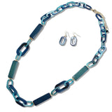 111077, GEOMETRIC CELLULOID ACETATE LONG NECKLACE wholesale fashion jewelry - GOOD FEELINGS, INC