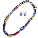111077, GEOMETRIC CELLULOID ACETATE LONG NECKLACE wholesale fashion jewelry - GOOD FEELINGS, INC