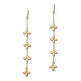 111078, DAINTY FLORAL CLOVER DROP EARRINGS