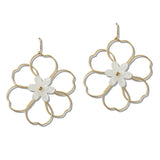 111087, LARGE OPENWORK FLOWER DROP EARRINGS