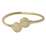 111108, PAVE CZ ROUND OPEN CUFF BRACELET