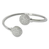 111108, PAVE CZ ROUND OPEN CUFF BRACELET