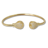 111109, PAVE CZ TEARDROP OPEN CUFF BRACELET