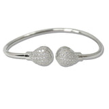 111109, PAVE CZ TEARDROP OPEN CUFF BRACELET
