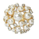 111140, BOLD PEARL AND CRYSTAL CLUSTER BANGLE BRACELET
