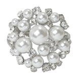111140, BOLD PEARL AND CRYSTAL CLUSTER BANGLE BRACELET