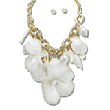 111145, COASTAL SEA SHELL STATEMENT NECKLACE