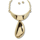111146, SCULPTURAL CRESCENT AND PEBBLE STATEMENT NECKLACE