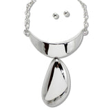 111146, SCULPTURAL CRESCENT AND PEBBLE STATEMENT NECKLACE