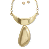 111146, SCULPTURAL CRESCENT AND PEBBLE STATEMENT NECKLACE