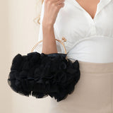 111152, RUFFLED PETAL EVENING TOP HANDLE BAG