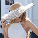 111166, PEARL AND LACE WIDE BRIM SUN HAT