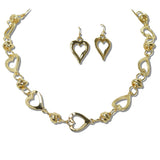 111169, OPEN HEART AND KNOTTED LINK NECKLACE