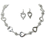 111169, OPEN HEART AND KNOTTED LINK NECKLACE