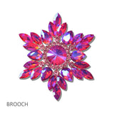 Floral Sunburst Crystal Brooch PIN - view 8