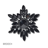 Floral Sunburst Crystal Brooch PIN - view 6