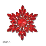 Floral Sunburst Crystal Brooch PIN - view 7