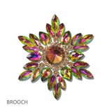 Floral Sunburst Crystal Brooch PIN - view 7