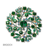 111185, CRYSTAL FLORAL VINE BROOCH PIN