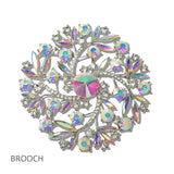 111185, CRYSTAL FLORAL VINE BROOCH PIN