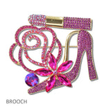 111186, HIGH HEEL LIPSTICK GLAMOUR BROOCH PIN