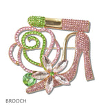 111186, SORORITY HIGH HEEL LIPSTICK GLAMOUR BROOCH PIN