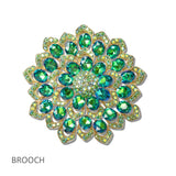 111187, CRYSTAL BOTANICAL BROOCH PIN