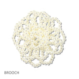 111188, PEARL BEADED FLORAL BROOCH PIN