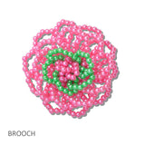 111188, SORORITY PEARL BEADED FLORAL BROOCH PIN