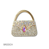111190, CRYSTAL EVENING BAG BROOCH PIN