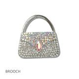 111190, CRYSTAL EVENING BAG BROOCH PIN