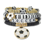 111195, WORLD CUP SOCCER MULTI LAYERED STRETCH BRACELET
